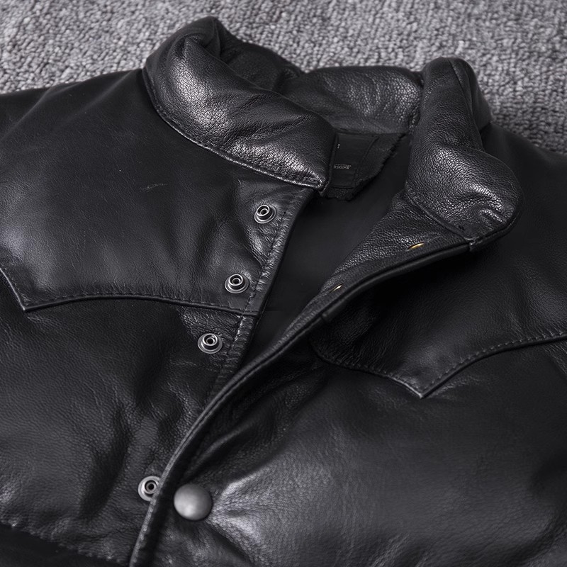 Men's Slim Fit Leather Jacket  – Leather Work Vest recenzja i cena