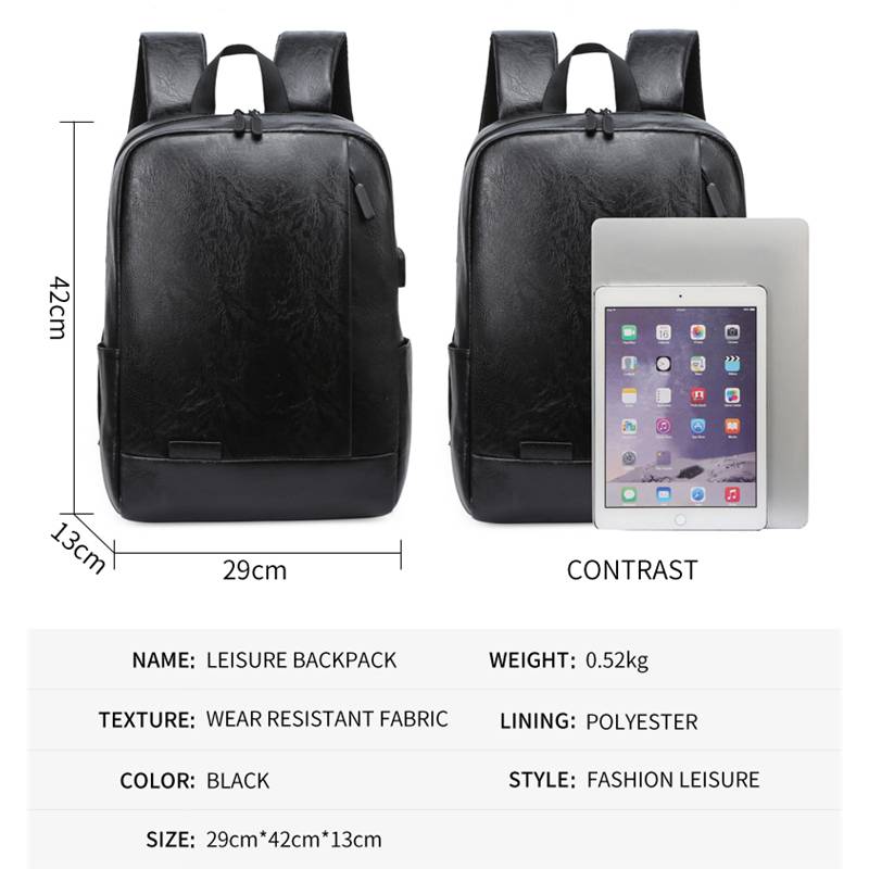 Men Fashionable Backpack PU Le – Leather Work Bag Mens recenzja i cena