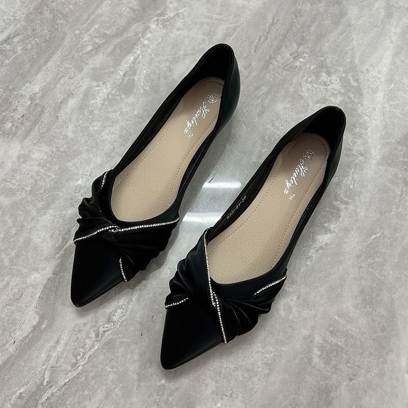 Flat shoes women's pointed hea – Leatherwork In French recenzja i cena