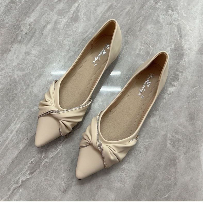 Flat shoes women's pointed hea – Leatherwork In French recenzja i cena