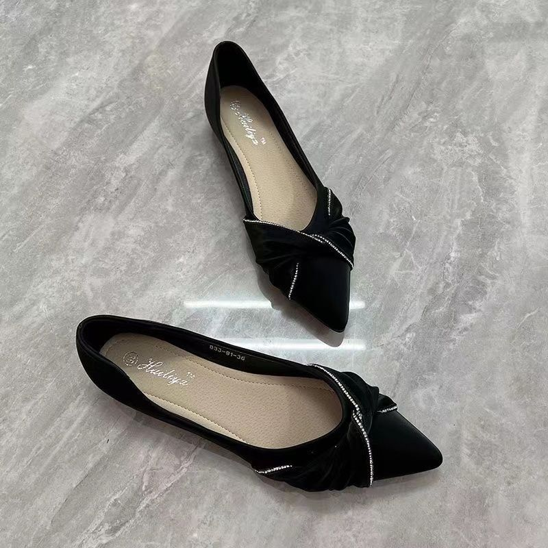Flat shoes women's pointed hea – Leatherwork In French recenzja i cena