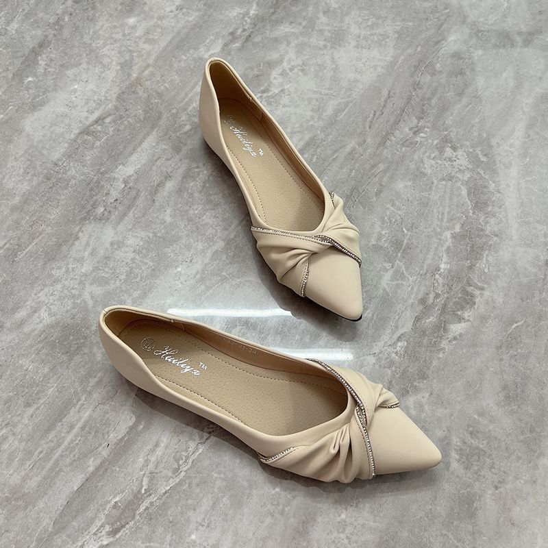 Flat shoes women's pointed hea – Leatherwork In French recenzja i cena