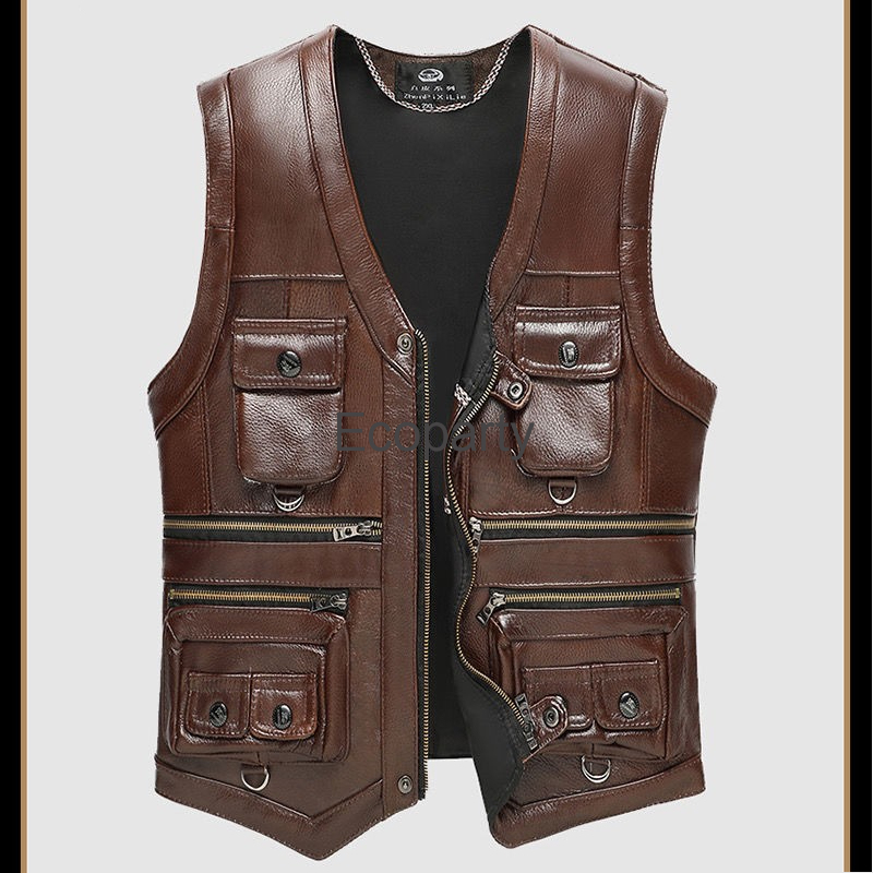 2024 Autumn Winter Leather Ves – Leather Work Vest recenzja i cena