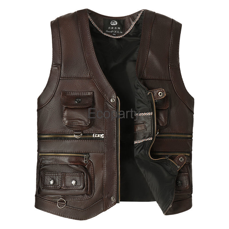 2024 Autumn Winter Leather Ves – Leather Work Vest recenzja i cena