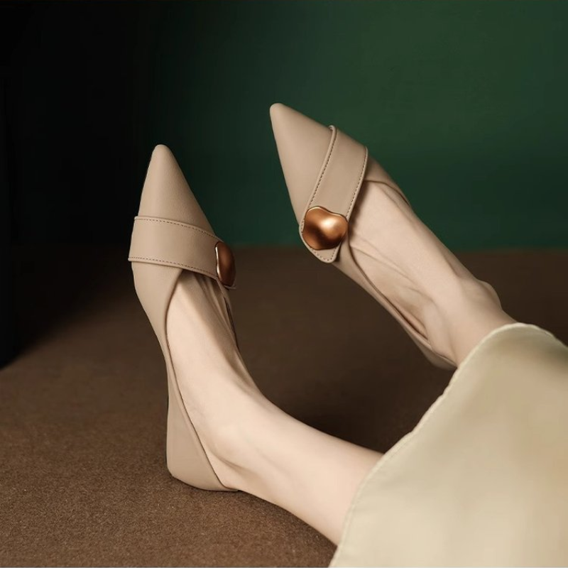 Pointed Toe Low Heel Pumps for – Leatherwork In French recenzja i cena