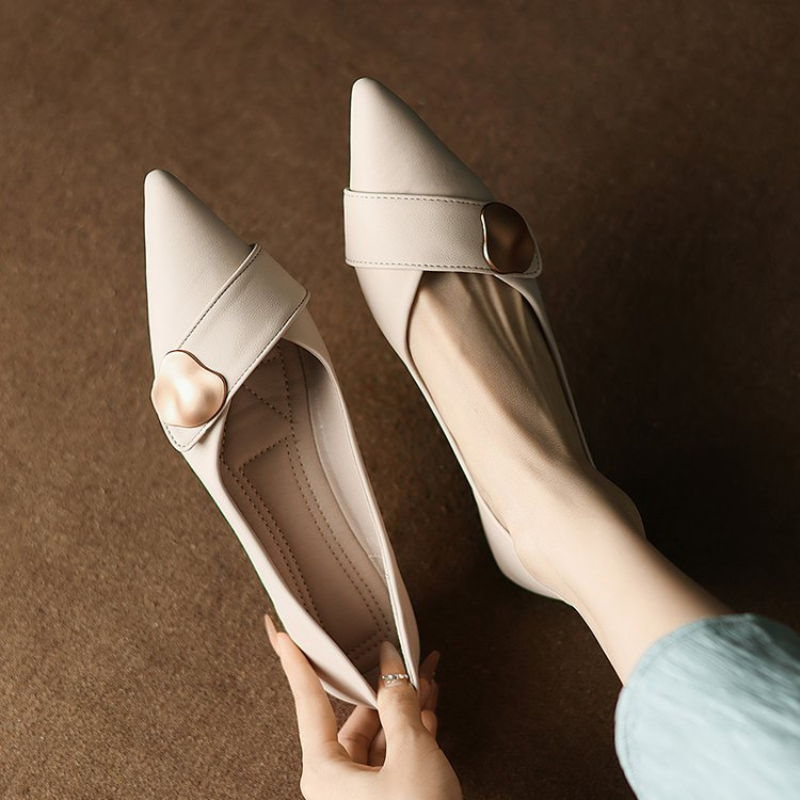 Pointed Toe Low Heel Pumps for – Leatherwork In French recenzja i cena