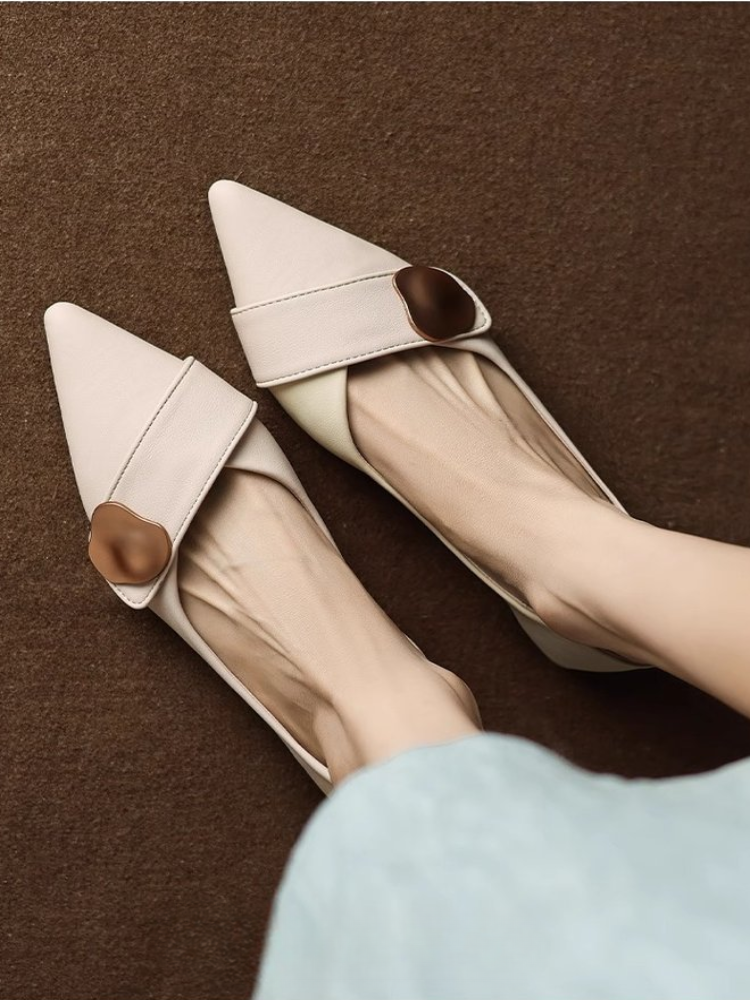 Pointed Toe Low Heel Pumps for – Leatherwork In French recenzja i cena