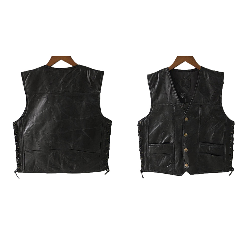 2025 Black Leather Motorcycle  – Leather Work Vest recenzja i cena