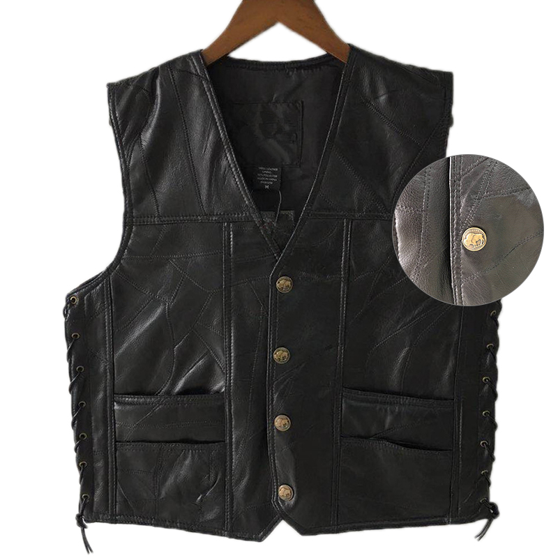 2025 Black Leather Motorcycle  – Leather Work Vest recenzja i cena
