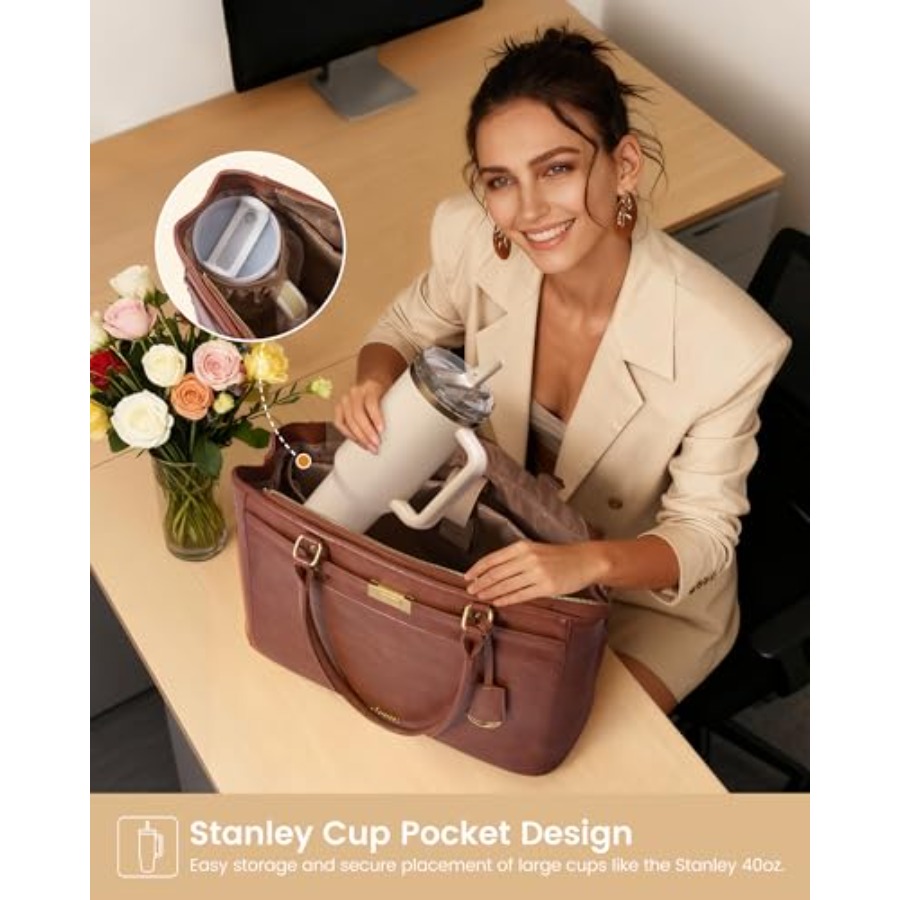 Laptop Tote Bag for Women, 17. – Leather Work Womens Backpack recenzja i cena