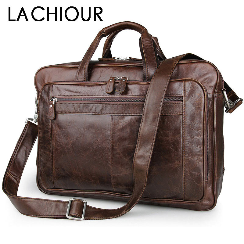 LACHIOUR Genuine Leather Men B – Leather Work Bag Mens recenzja i cena