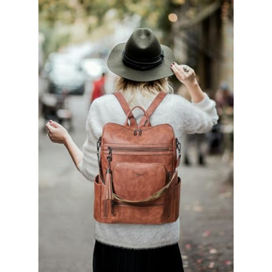 Vegan Leather Laptop Backpack  – Leather Work Womens Backpack recenzja i cena