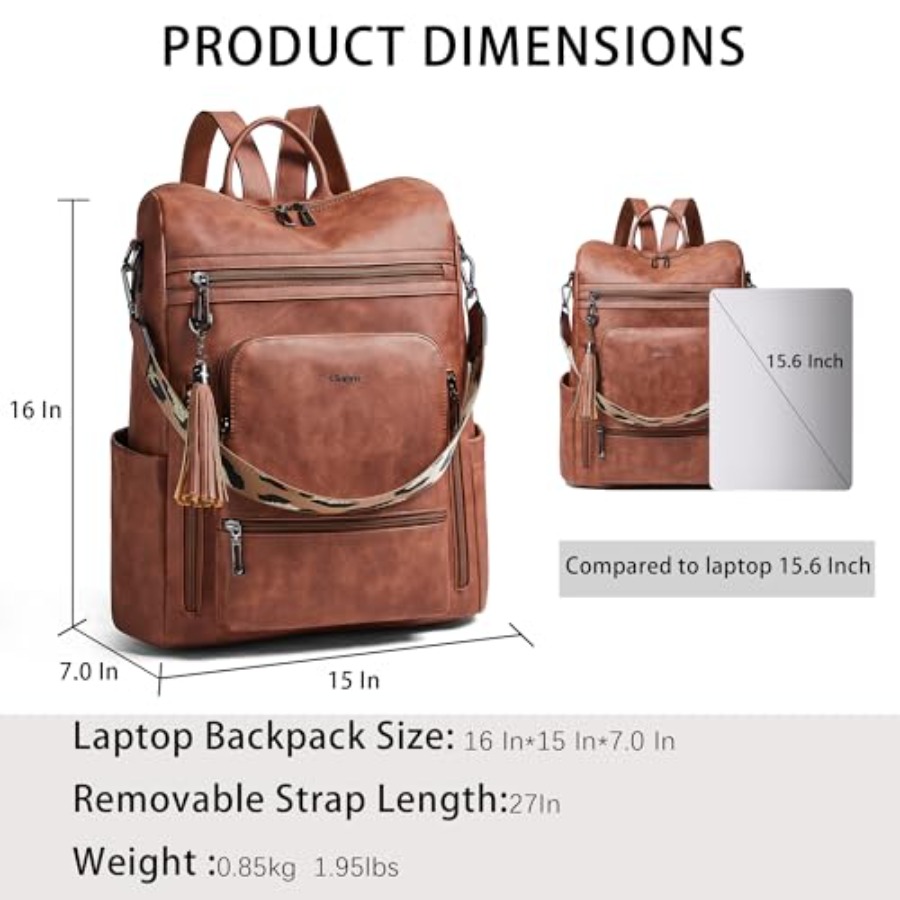 Vegan Leather Laptop Backpack  – Leather Work Womens Backpack recenzja i cena