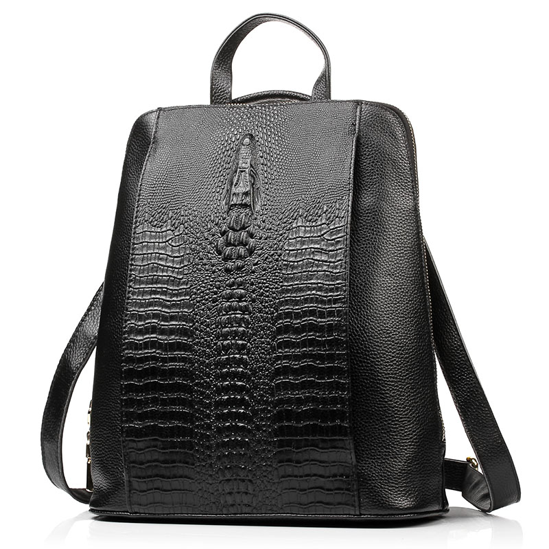 Zency Women's Crocodile Leathe – Leather Work Womens Backpack recenzja i cena
