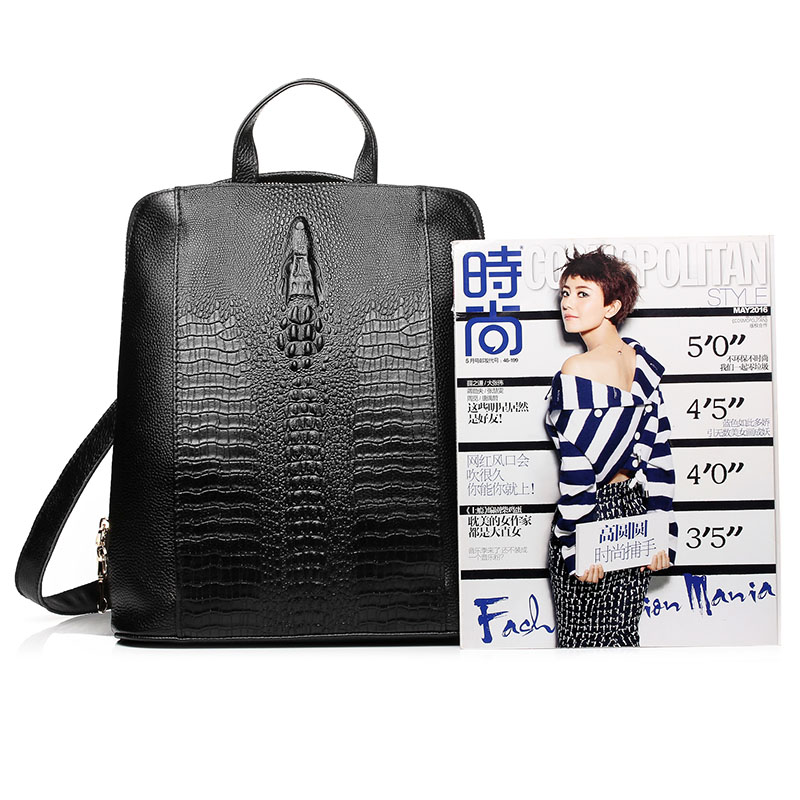 Zency Women's Crocodile Leathe – Leather Work Womens Backpack recenzja i cena