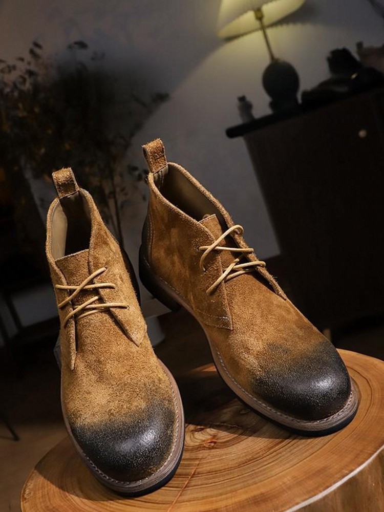 Fashion Versatile Male Lace-Up – Leatherwork Boots recenzja i cena